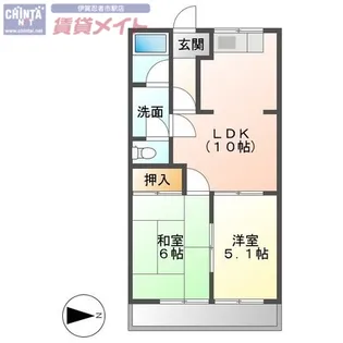 エクセル緑ヶ丘【1階】の間取り