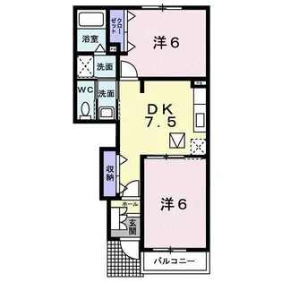 パークサイド南【1階】の間取り