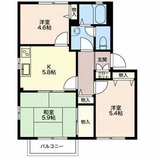 エスト山一 B【2階】の間取り