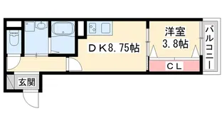 ジュネスMimi東加古川【3階】の間取り