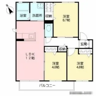 メゾン蛍ヶ丘 D棟【2階】の間取り