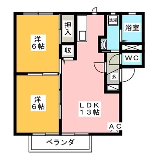 クレールHIDAKA A棟【2階】の間取り