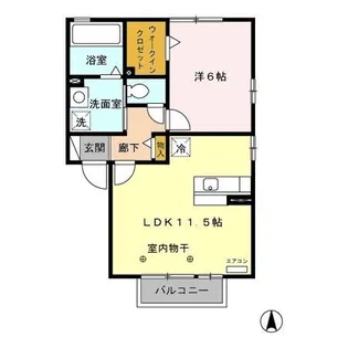 ラフィネ サワ B【2階】の間取り