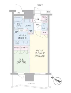 ブランズタワー豊洲【44階】の間取り
