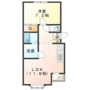 グランバードII【1階】の間取り