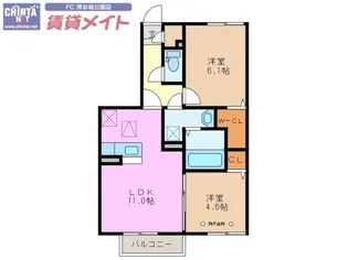 D-room江戸橋【1階】の間取り