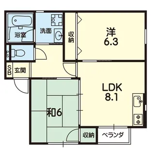 ヴィラ上松尾【2階】の間取り