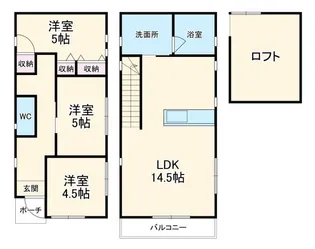 静岡県浜松市中央区鹿谷町【一戸建】の間取り