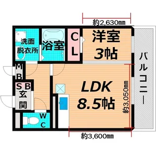 大阪府大阪市鶴見区焼野1【アパート】の間取り