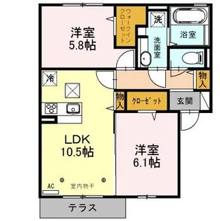 埼玉県所沢市東所沢和田1【アパート】の間取り