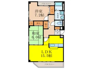 メイプルコートイースト【4階】の間取り