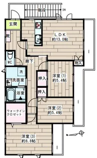 神奈川県横浜市港北区大曽根2【一戸建】の間取り