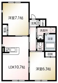 ストーンコートヴィラ1番館【1階】の間取り