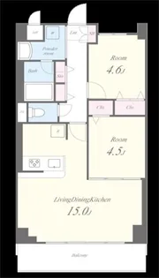 2LDKの間取り画像