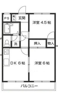 オークハイツS棟(オークハイツエストウ)【1階】の間取り
