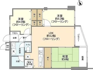 東京都世田谷区玉川2【マンション】の間取り