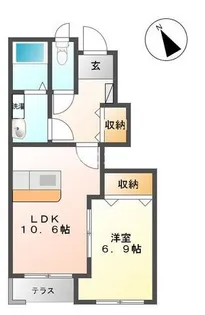 【角部屋】セントラルフィールド安良町【1階】の間取り