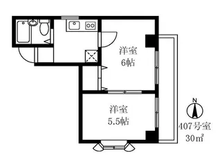 阪本マンション【4階】の間取り