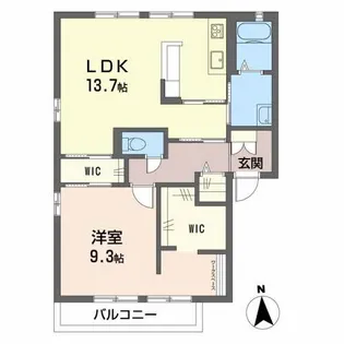 フレグランス上尾 B棟【2階】の間取り