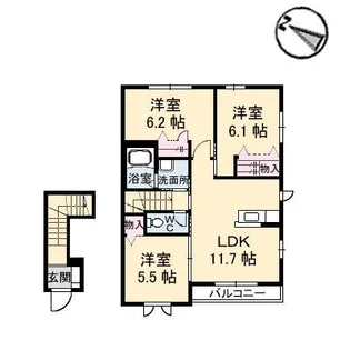 シャーメゾン平和台 C棟【2階】の間取り