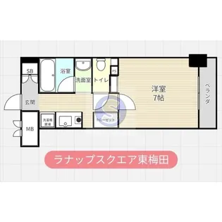 ラナップスクエア東梅田【10階】の間取り