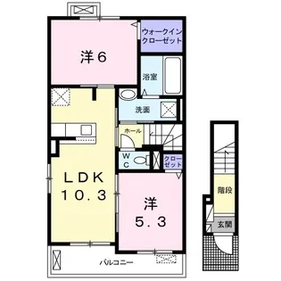 2LDKの間取り画像