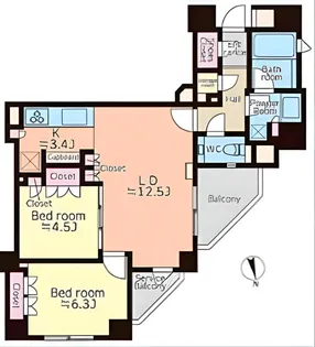 ザ・パークハウス代官山【6階】の間取り