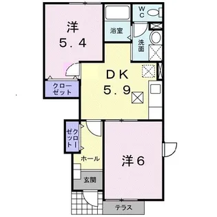 サンパティークミツイ【1階】の間取り