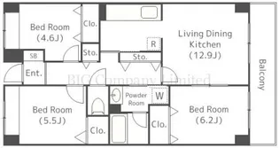 目黒本町マンション【4階】の間取り