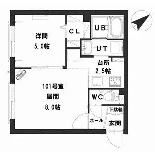 グランメール モンテ【1階】の間取り