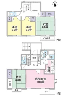東京都八王子市久保山町2【一戸建】の間取り