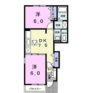 サンセットプレイスA【1階】の間取り