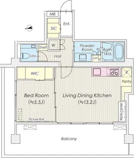 シャトレ信濃町【8階】の間取り