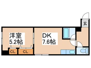 ルナハイツ南8条【1階】の間取り