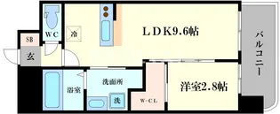 セレニテ難波グランデシュッド【11階】の間取り