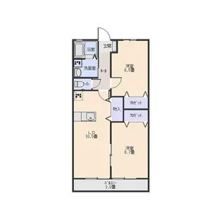 グランコートY 2号棟【1階】の間取り