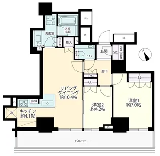 ザ・パークハウス三田ガーデン【22階】の間取り