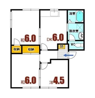 フレグランス佐々木D棟【1階】の間取り