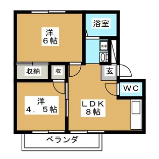 フォンティーン金井A棟【2階】の間取り