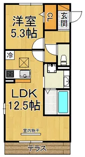 パークサイド千歳【1階】の間取り