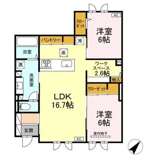 グランソラナ軽井沢【1階】の間取り