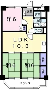 第二コーポ学苑【3階】の間取り