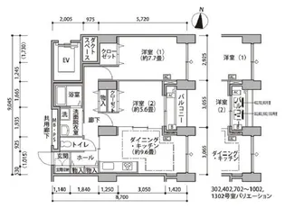 東雲キャナルコートCODAN14号棟【10階】の間取り