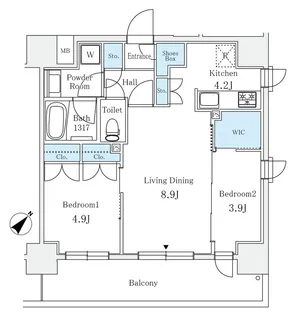サンライズ茅場町【4階】の間取り