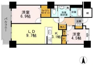 品川シーサイドビュータワーI【26階】の間取り