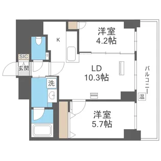 ラ・クラッセ札幌麻生ステーションスクエア【10階】の間取り