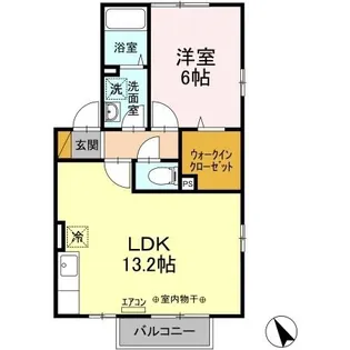 ティアレスクエアD【1階】の間取り