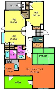 ウッドパークD【1階】の間取り