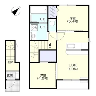 アピュアシルティB【2階】の間取り