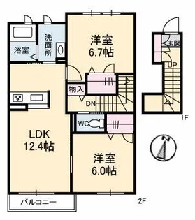 シャーメゾン橘 A棟【2階】の間取り